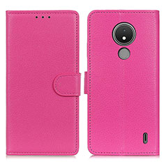 Coque Portefeuille Livre Cuir Etui Clapet A03D pour Nokia C21 Rose Rouge