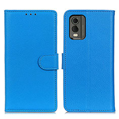 Coque Portefeuille Livre Cuir Etui Clapet A03D pour Nokia C210 Bleu Ciel