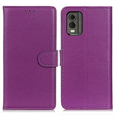 Coque Portefeuille Livre Cuir Etui Clapet A03D pour Nokia C210 Violet