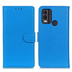 Coque Portefeuille Livre Cuir Etui Clapet A03D pour Nokia C22 Bleu Ciel