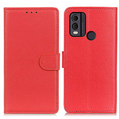 Coque Portefeuille Livre Cuir Etui Clapet A03D pour Nokia C22 Rouge