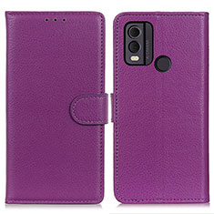 Coque Portefeuille Livre Cuir Etui Clapet A03D pour Nokia C22 Violet