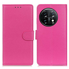 Coque Portefeuille Livre Cuir Etui Clapet A03D pour OnePlus 11 5G Rose Rouge