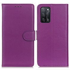 Coque Portefeuille Livre Cuir Etui Clapet A03D pour Oppo A53s 5G Violet