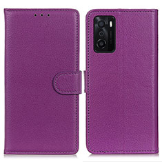 Coque Portefeuille Livre Cuir Etui Clapet A03D pour Oppo A55S 5G Violet