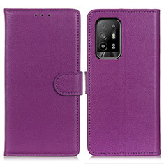 Coque Portefeuille Livre Cuir Etui Clapet A03D pour Oppo A94 5G Violet