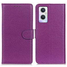 Coque Portefeuille Livre Cuir Etui Clapet A03D pour Oppo A96 5G Violet