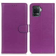 Coque Portefeuille Livre Cuir Etui Clapet A03D pour Oppo F19 Pro Violet