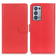 Coque Portefeuille Livre Cuir Etui Clapet A03D pour Oppo Reno6 Pro+ Plus 5G Rouge