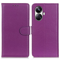 Coque Portefeuille Livre Cuir Etui Clapet A03D pour Realme 10 Pro+ Plus 5G Violet