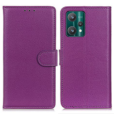 Coque Portefeuille Livre Cuir Etui Clapet A03D pour Realme 9 Pro 5G Violet