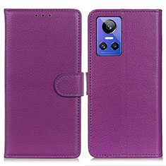 Coque Portefeuille Livre Cuir Etui Clapet A03D pour Realme GT Neo3 5G Violet