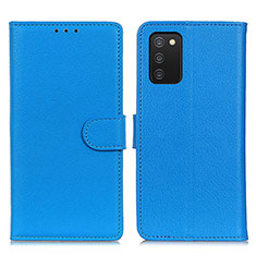 Coque Portefeuille Livre Cuir Etui Clapet A03D pour Samsung Galaxy A03s Bleu Ciel