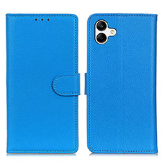 Coque Portefeuille Livre Cuir Etui Clapet A03D pour Samsung Galaxy A04E Bleu Ciel