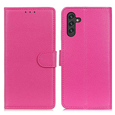 Coque Portefeuille Livre Cuir Etui Clapet A03D pour Samsung Galaxy A04s Rose Rouge