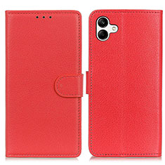 Coque Portefeuille Livre Cuir Etui Clapet A03D pour Samsung Galaxy M04 Rouge