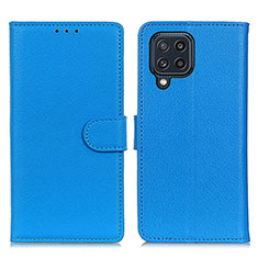 Coque Portefeuille Livre Cuir Etui Clapet A03D pour Samsung Galaxy M32 4G Bleu Ciel