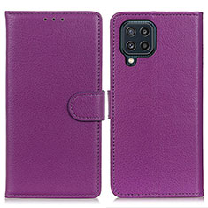 Coque Portefeuille Livre Cuir Etui Clapet A03D pour Samsung Galaxy M32 4G Violet