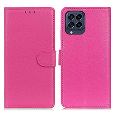 Coque Portefeuille Livre Cuir Etui Clapet A03D pour Samsung Galaxy M53 5G Rose Rouge