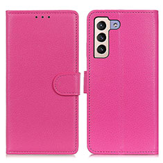 Coque Portefeuille Livre Cuir Etui Clapet A03D pour Samsung Galaxy S21 5G Rose Rouge