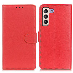 Coque Portefeuille Livre Cuir Etui Clapet A03D pour Samsung Galaxy S21 5G Rouge