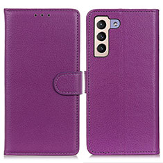 Coque Portefeuille Livre Cuir Etui Clapet A03D pour Samsung Galaxy S21 FE 5G Violet