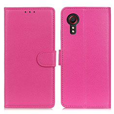 Coque Portefeuille Livre Cuir Etui Clapet A03D pour Samsung Galaxy XCover 5 SM-G525F Rose Rouge
