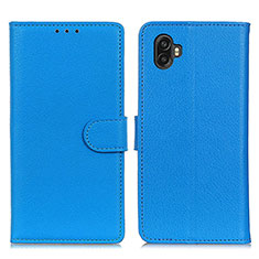 Coque Portefeuille Livre Cuir Etui Clapet A03D pour Samsung Galaxy Xcover Pro 2 5G Bleu Ciel