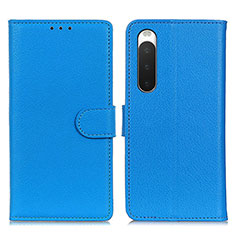 Coque Portefeuille Livre Cuir Etui Clapet A03D pour Sony Xperia 10 IV Bleu Ciel