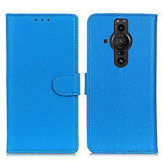 Coque Portefeuille Livre Cuir Etui Clapet A03D pour Sony Xperia PRO-I Bleu Ciel