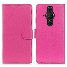 Coque Portefeuille Livre Cuir Etui Clapet A03D pour Sony Xperia PRO-I Rose Rouge