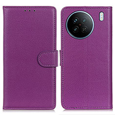 Coque Portefeuille Livre Cuir Etui Clapet A03D pour Vivo X90 5G Violet