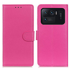 Coque Portefeuille Livre Cuir Etui Clapet A03D pour Xiaomi Mi 11 Ultra 5G Rose Rouge