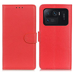 Coque Portefeuille Livre Cuir Etui Clapet A03D pour Xiaomi Mi 11 Ultra 5G Rouge