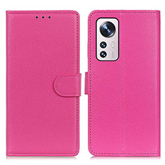 Coque Portefeuille Livre Cuir Etui Clapet A03D pour Xiaomi Mi 12 5G Rose Rouge