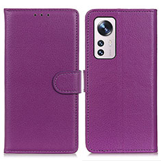 Coque Portefeuille Livre Cuir Etui Clapet A03D pour Xiaomi Mi 12 5G Violet