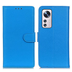 Coque Portefeuille Livre Cuir Etui Clapet A03D pour Xiaomi Mi 12 Pro 5G Bleu Ciel