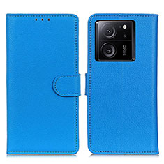 Coque Portefeuille Livre Cuir Etui Clapet A03D pour Xiaomi Mi 13T 5G Bleu Ciel