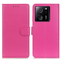 Coque Portefeuille Livre Cuir Etui Clapet A03D pour Xiaomi Mi 13T 5G Rose Rouge