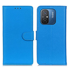 Coque Portefeuille Livre Cuir Etui Clapet A03D pour Xiaomi Poco C55 Bleu Ciel