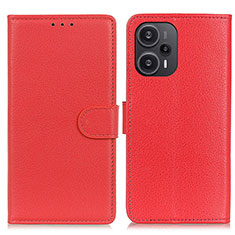 Coque Portefeuille Livre Cuir Etui Clapet A03D pour Xiaomi Poco F5 5G Rouge