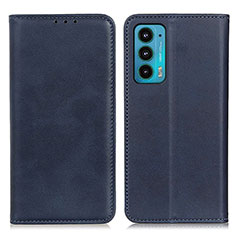 Coque Portefeuille Livre Cuir Etui Clapet A04D pour Motorola Moto Edge 20 5G Bleu