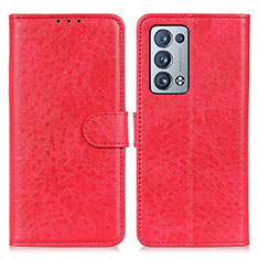 Coque Portefeuille Livre Cuir Etui Clapet A04D pour Oppo Reno6 Pro+ Plus 5G Rouge