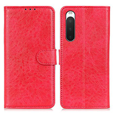 Coque Portefeuille Livre Cuir Etui Clapet A04D pour Sony Xperia 10 V Rouge