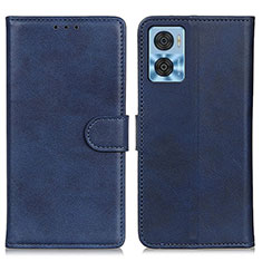 Coque Portefeuille Livre Cuir Etui Clapet A05D pour Motorola Moto E22 Bleu