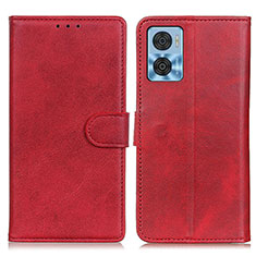 Coque Portefeuille Livre Cuir Etui Clapet A05D pour Motorola Moto E22 Rouge