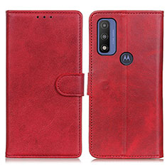Coque Portefeuille Livre Cuir Etui Clapet A05D pour Motorola Moto G Pure Rouge