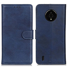 Coque Portefeuille Livre Cuir Etui Clapet A05D pour Nokia C200 Bleu