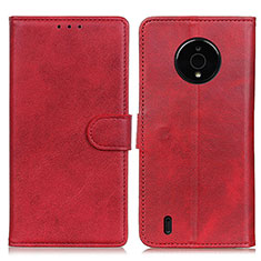 Coque Portefeuille Livre Cuir Etui Clapet A05D pour Nokia C200 Rouge