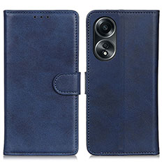 Coque Portefeuille Livre Cuir Etui Clapet A05D pour Oppo A58 4G Bleu